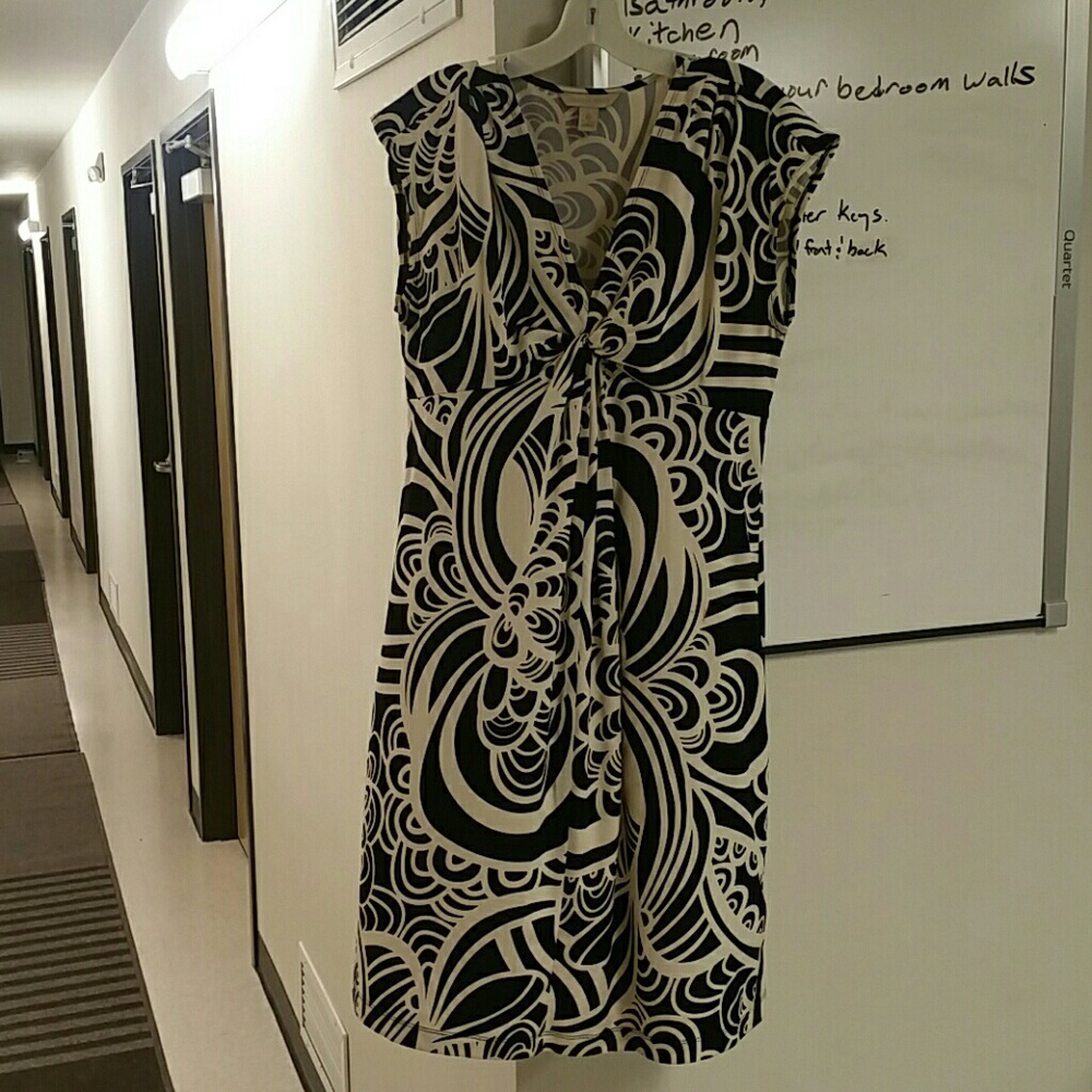 White/Black Print Dress